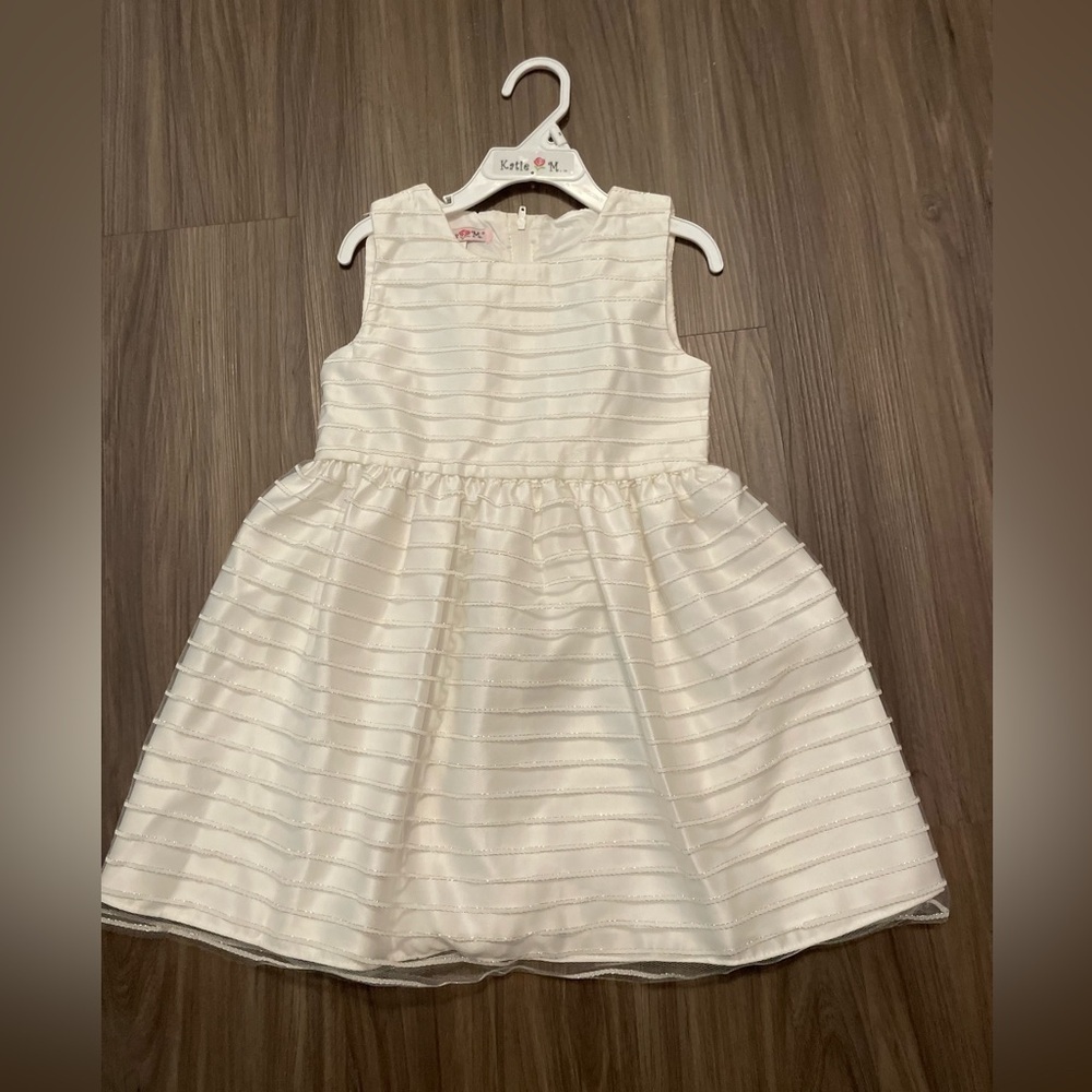 Katie M White and Gold Sleeveless Scoop Neck A-Line Dress size 5-NWOT